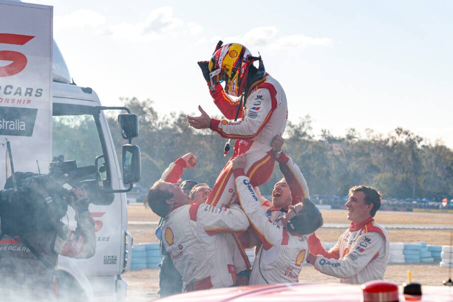 DJR Team Penske's Scott McLaughlin clinched the Virgin Australia Supercars Manufacturer's title. DJR Team Penske's Scott McLaughlin clinched the Virgin Australia Supercars Manufacturer's title.